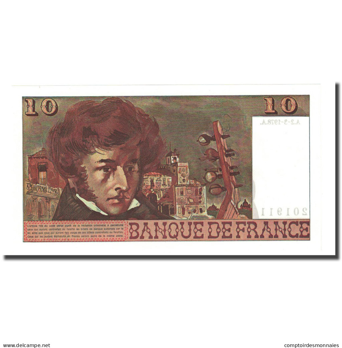 France, 10 Francs, Berlioz, 1978-03-02, NEUF, Fayette:63.23, KM:150c - 10 F 1972-1978 ''Berlioz''