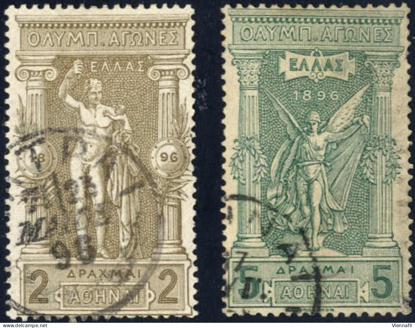 O 1896, Olympic Games, The Issue Used With Some Duplication With Various Cancellations, Blocks Of 4, Some Interesting (r - Other & Unclassified