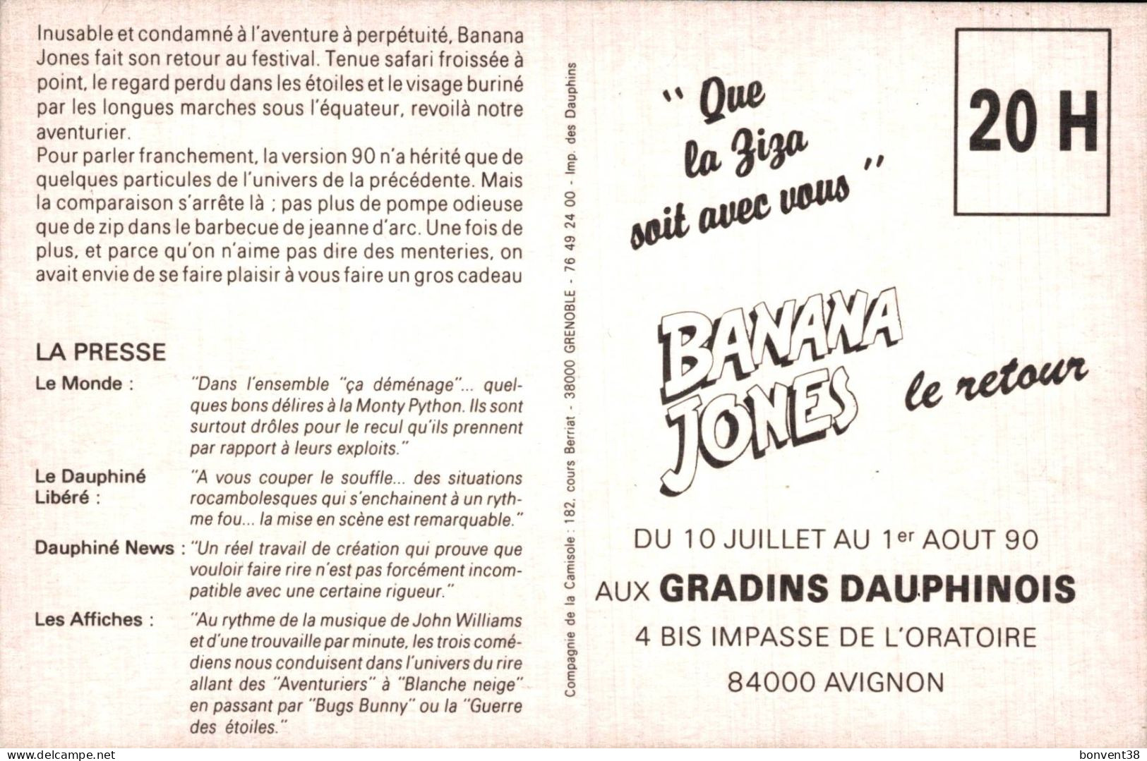 K0605 - BANANA JONES - Le Retour - Carte Semi Moderne - Autres & Non Classés