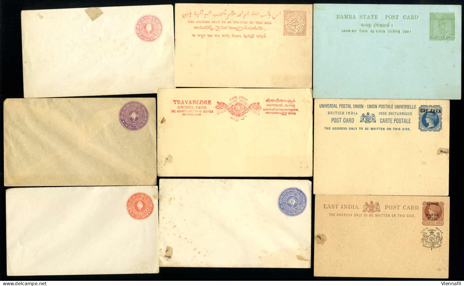 cover INDIAN STATES 1900-20, lot of approx. 59 unused postal stationery and postcards of various Indian states, includin