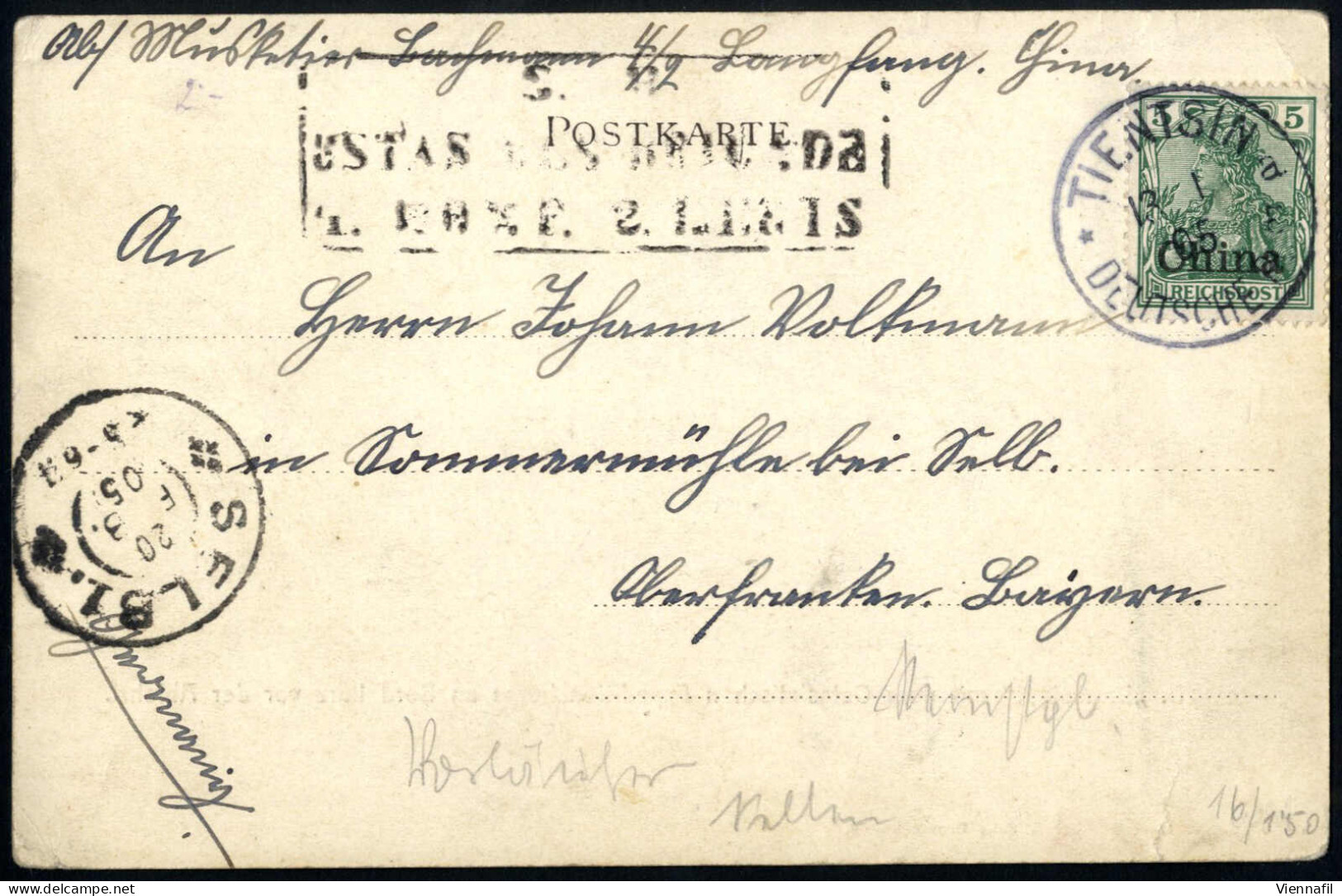 Cover Deutsche Kolonien 1900/14 Ca., Lot Mit 16 Belegen Aus Den Kolonien, Dabei Auch Rekokarte Aus Peking, Zudem Einige  - Autres & Non Classés