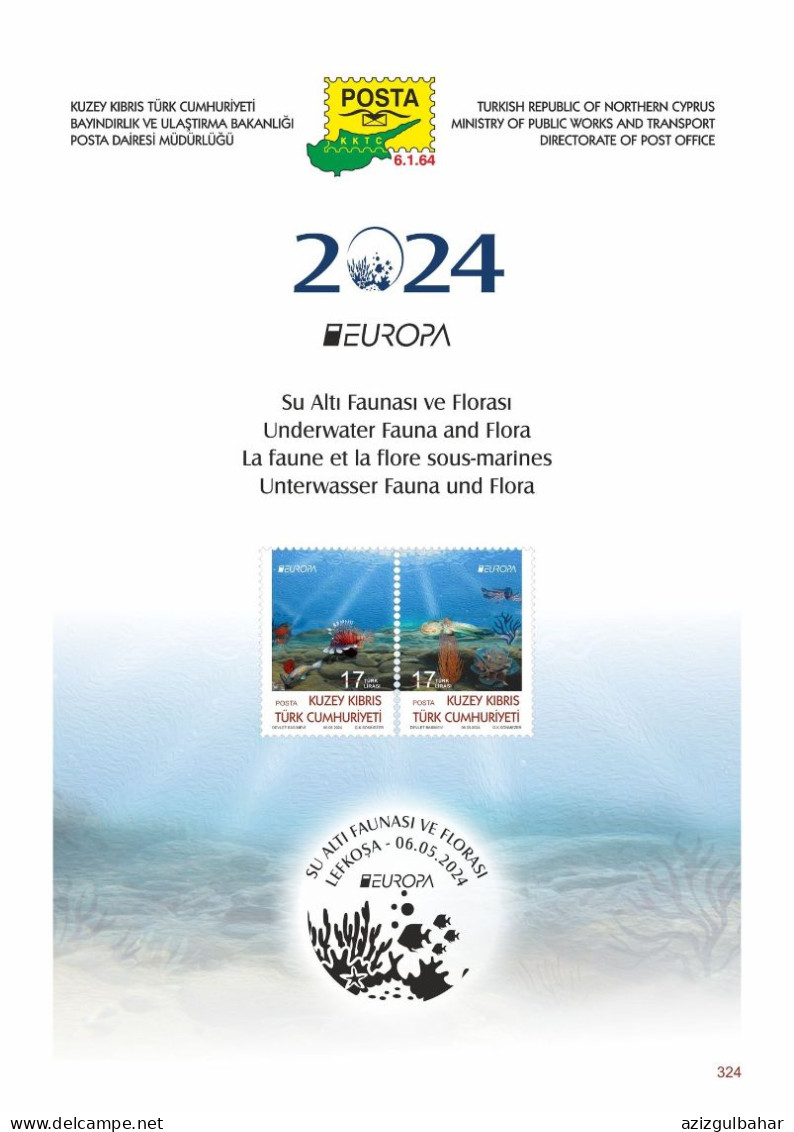 2024 -UNDERWATER FAUNA AND FLORA - STAMPS - SEE - TENANT - FDC - Storia Postale