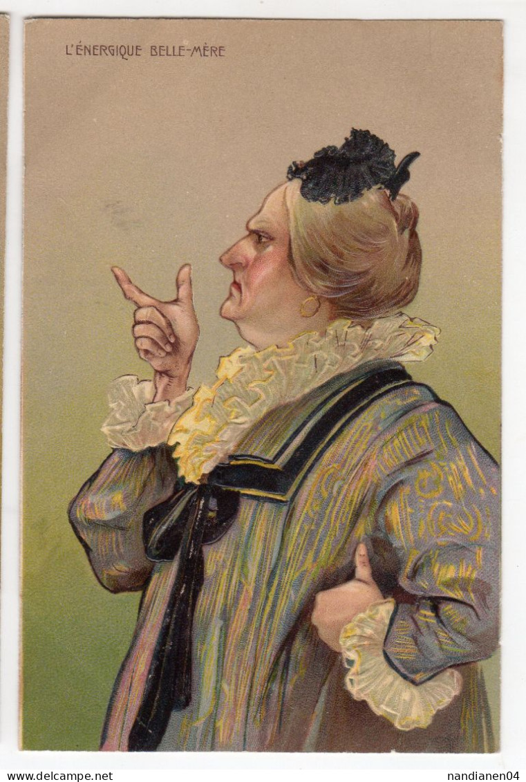 CPA  - Illustrateur -série Sur Les  Belles Mères  - Gaufrée - 5 Cartes - Before 1900