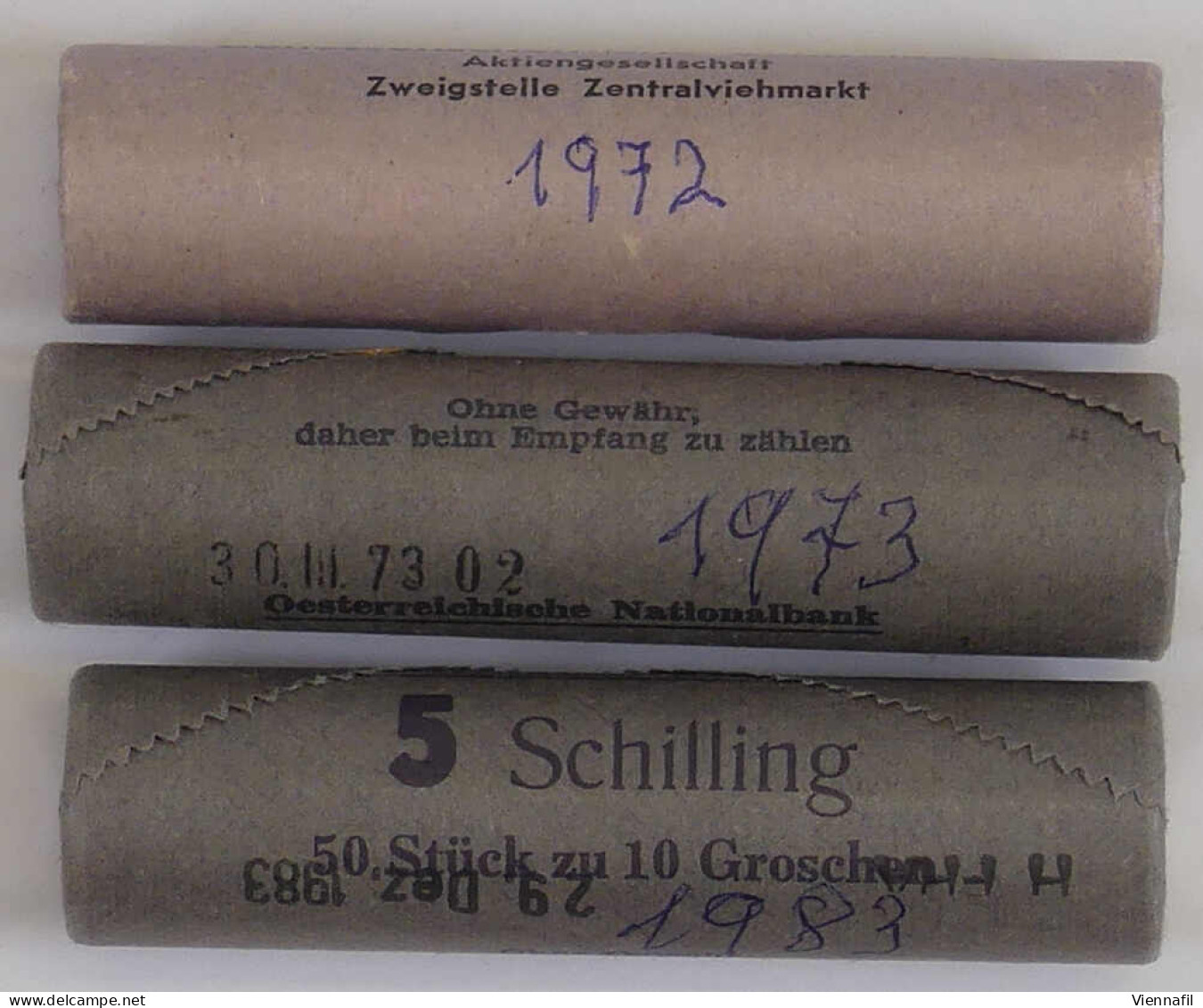 10 Groschen 1972, Je Eine Rolle Der Österr. Nationalbank Zu 50 Stück Der Jahre 1972, 1973 Und 1983, Unz - Austria