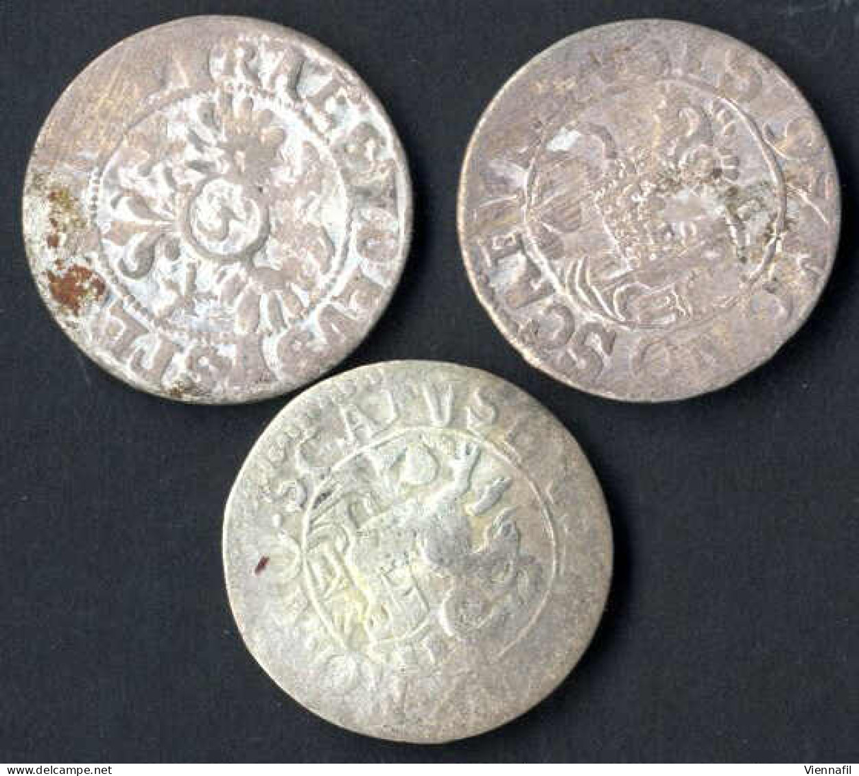 3 Groschen (Kreuzer) 1597, Lot Mit Vier Silbermünzen, Davon Eine In Erhaltung Sehr Schön, Die Anderen Drei In Erhaltung  - Autres & Non Classés