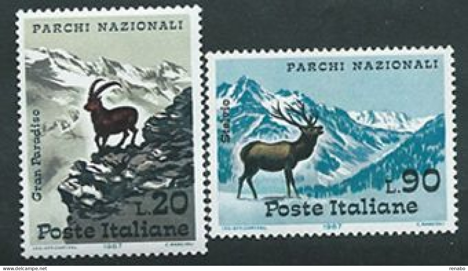 Italia, Italy, Italien, Italie 1967; Stambecco E Cervo, Ibex And Deer. Nuovi. - Wild