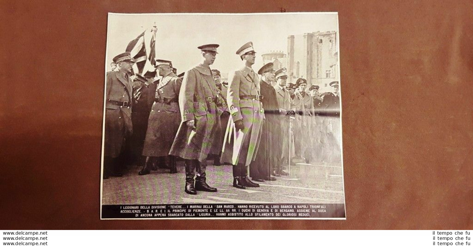 Napoli 1937 Accoglienza Dei Legionari Divisione Tevere Marinai Della San Marco - Sonstige & Ohne Zuordnung