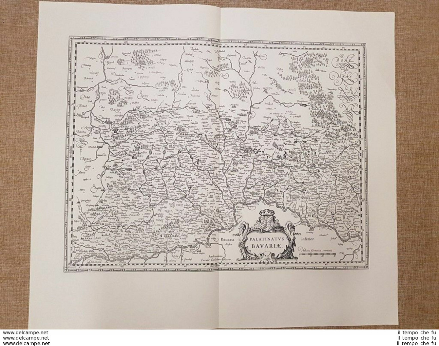 Carta Geografica O Mappa Palatinatus Bavariae Anno 1630 Di Blaeu Ristampa - Carte Geographique