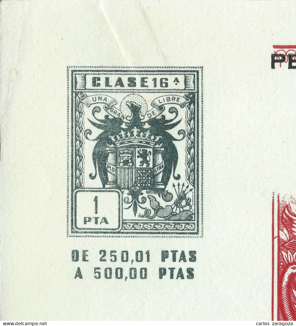 España 1968 LETRA DE CAMBIO — Timbre Fiscal 16ª Clase 1 Pta. — Timbrología - Steuermarken
