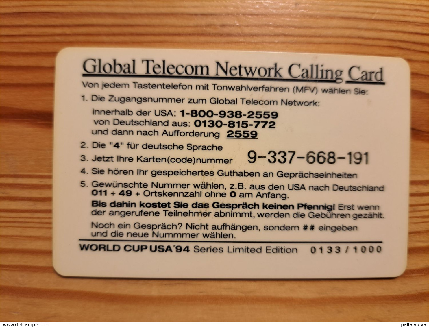 Prepaid Phonecard USA, Global Telecom Network - Football World Cup, Argentine - Other & Unclassified