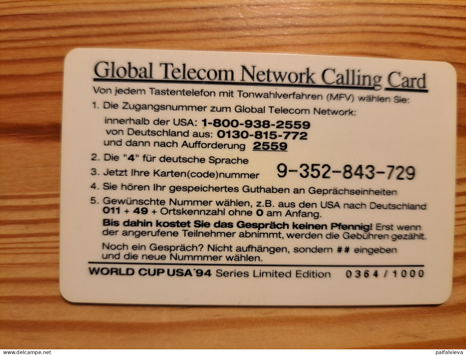 Prepaid Phonecard USA, Global Telecom Network - Football World Cup, Mexico - Altri & Non Classificati