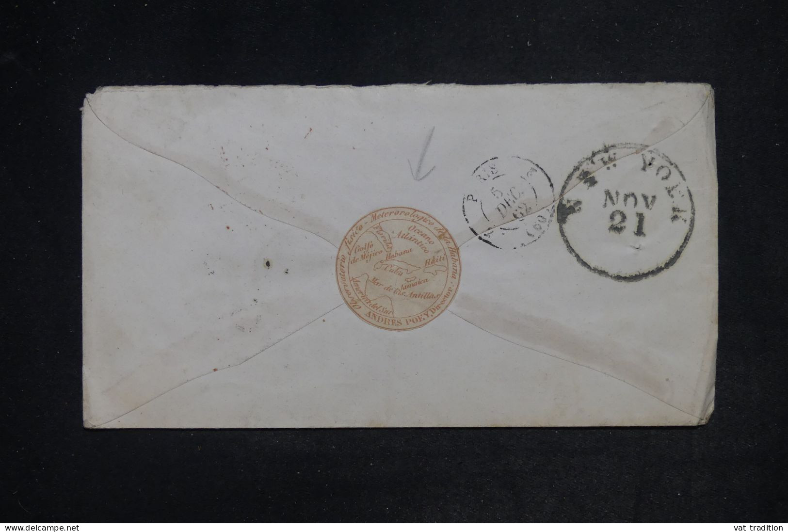 CUBA - Enveloppe De La Havane Pour La France En 1862, Voir Cachet Au Verso  - L 152403 - Voorfilatelie