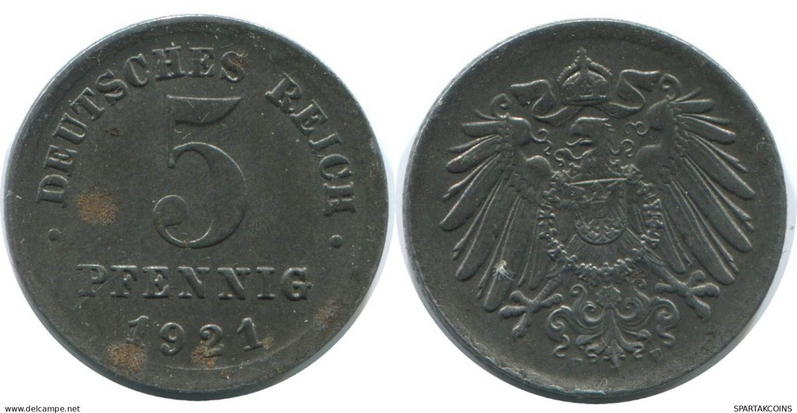 5 PFENNIG 1921 E ALLEMAGNE Pièce GERMANY #AE311.F.A - 5 Renten- & 5 Reichspfennig