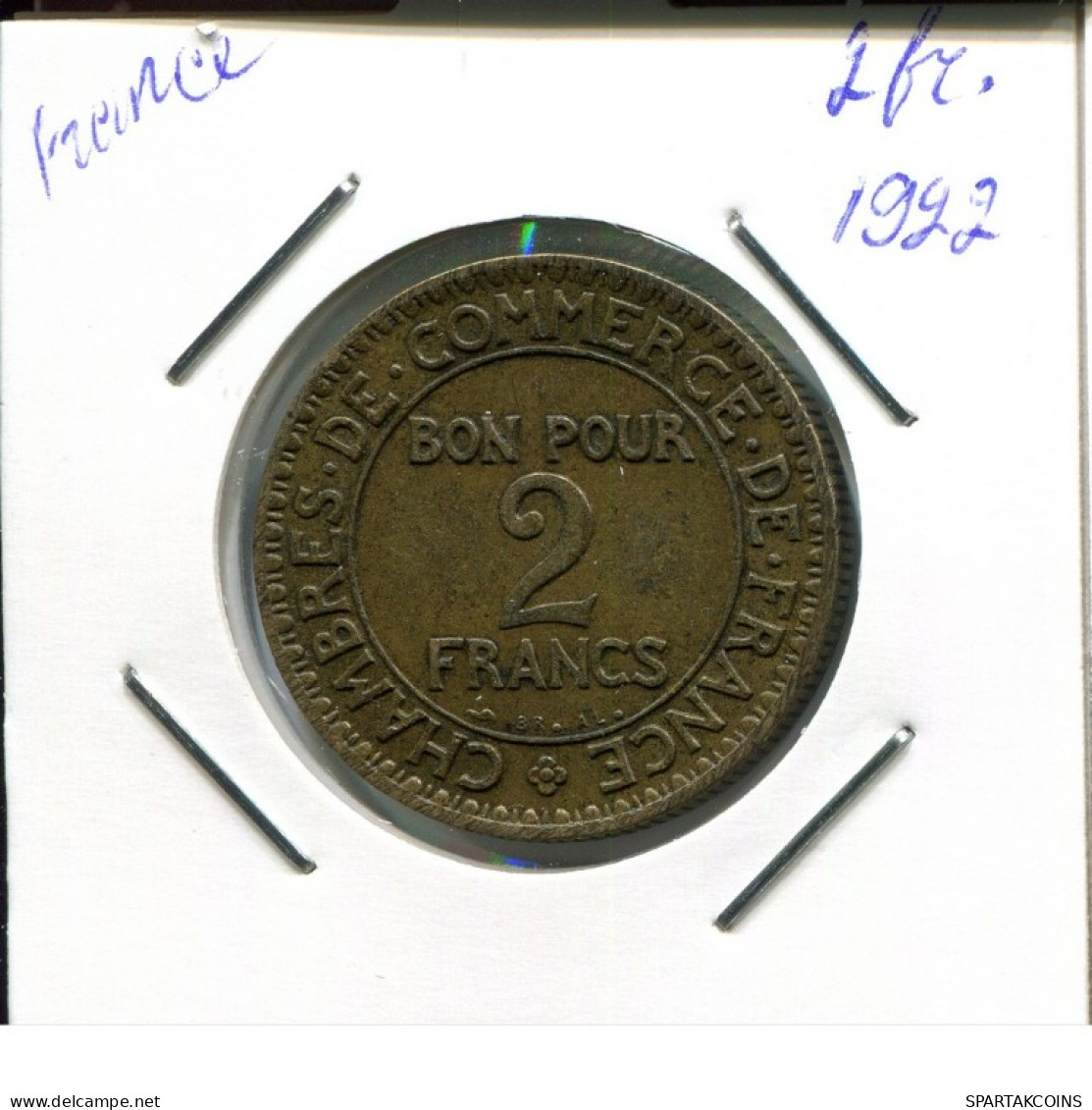 2 FRANCS 1922 FRANCE French Coin #AN779.U.A - 2 Francs