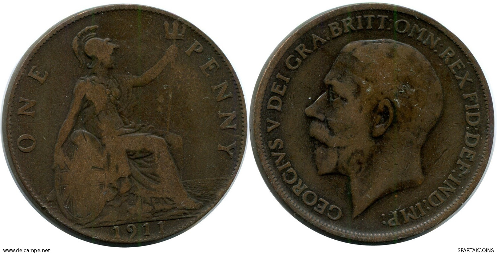 PENNY 1911 UK GROßBRITANNIEN GREAT BRITAIN Münze #AZ701.D.A - D. 1 Penny