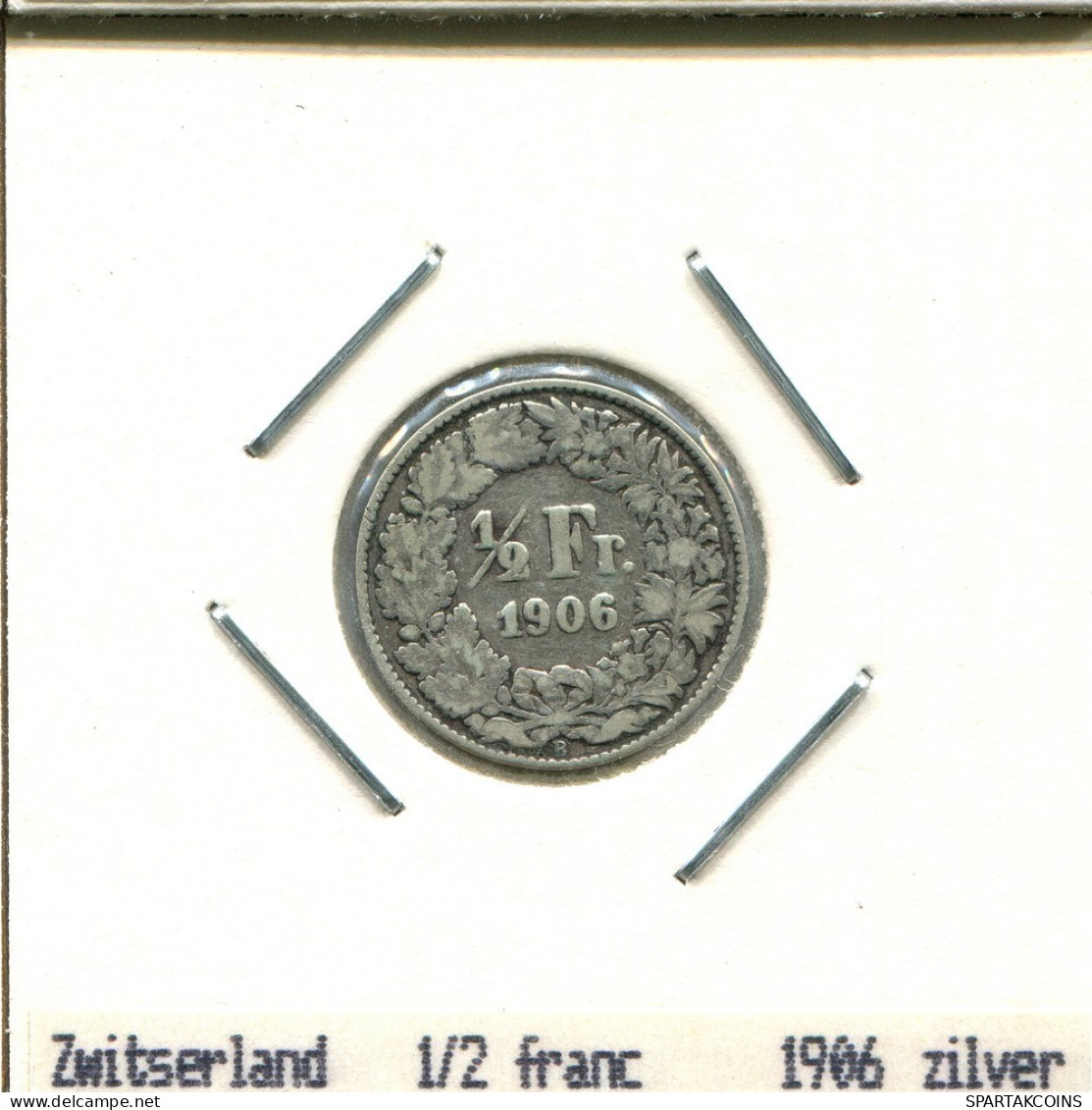 1/2 FRANC 1906 SCHWEIZ SWITZERLAND Münze SILBER #AS477.D.A - Sonstige & Ohne Zuordnung