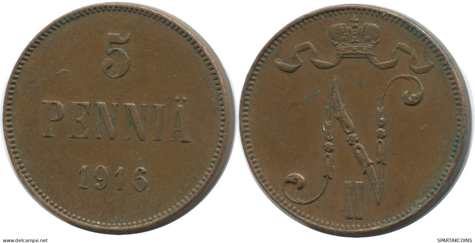 5 PENNIA 1916 FINNLAND FINLAND Münze RUSSLAND RUSSIA EMPIRE #AB175.5.D.A - Finnland