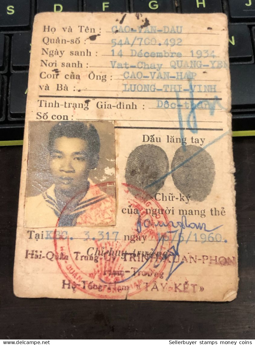 VIET NAM-OLD-ID PASSPORT INDO-CHINA-name-QUAN YEN-1960-1pcs Book PAPER - Verzamelingen