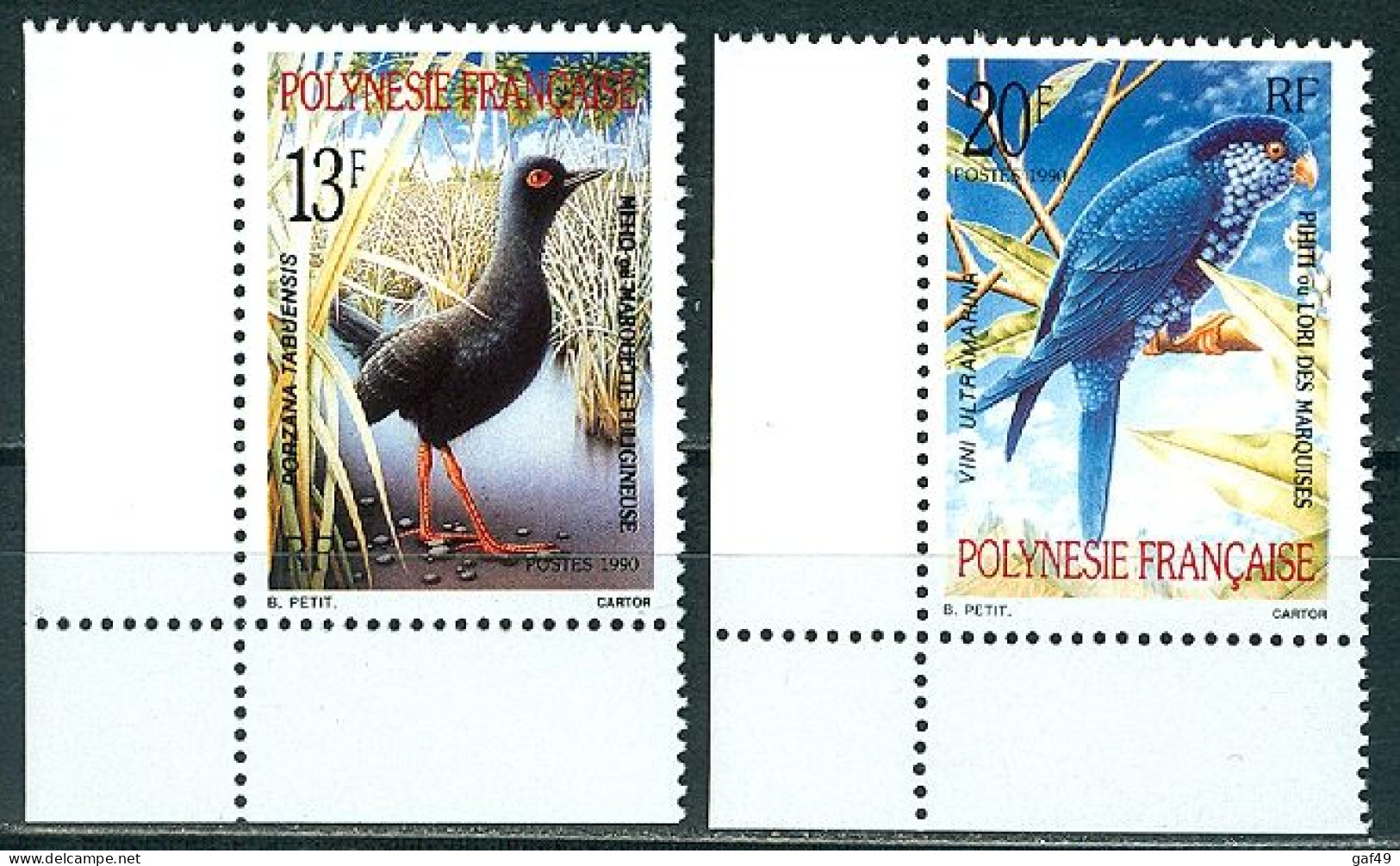Polynésie N°Y&T 360 à 361 Oiseaux Neufs Sans Charnière Très Frais - Nuovi