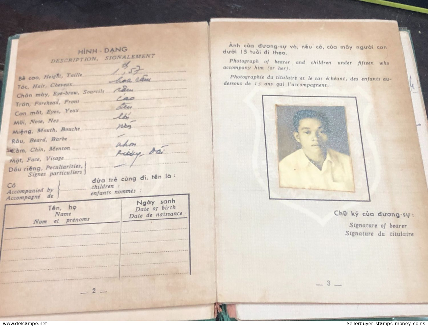 SOUTH VIET NAM -OLD-ID PASSPORT-name-VO VAN DAU-1958-1pcs Book - Verzamelingen