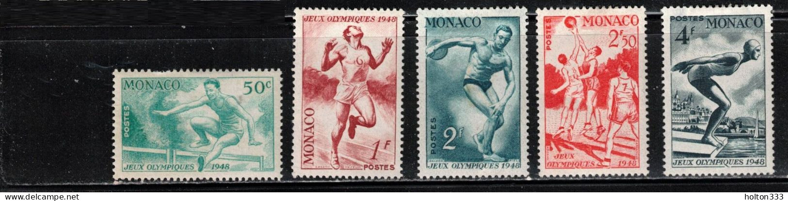 MONACO Scott # 204-8 MH - 1948 Olympics - Unused Stamps