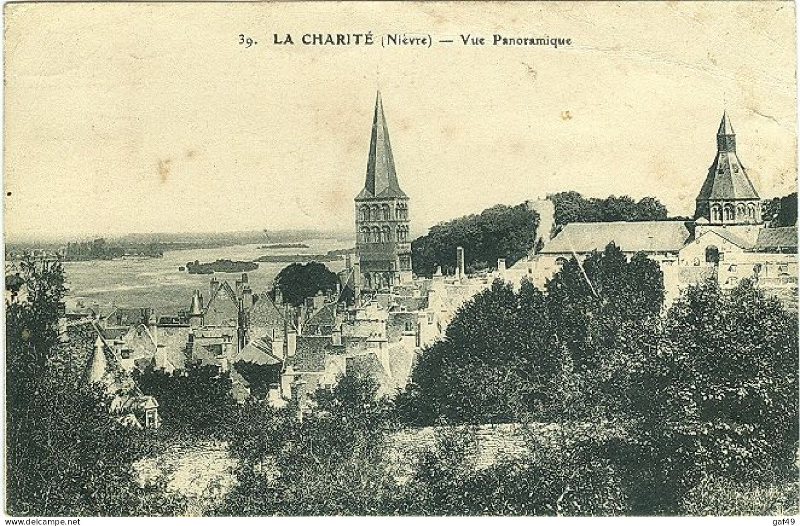 Carte Postale La Charité Vue Panoramique Circulé 1929 - La Charité Sur Loire