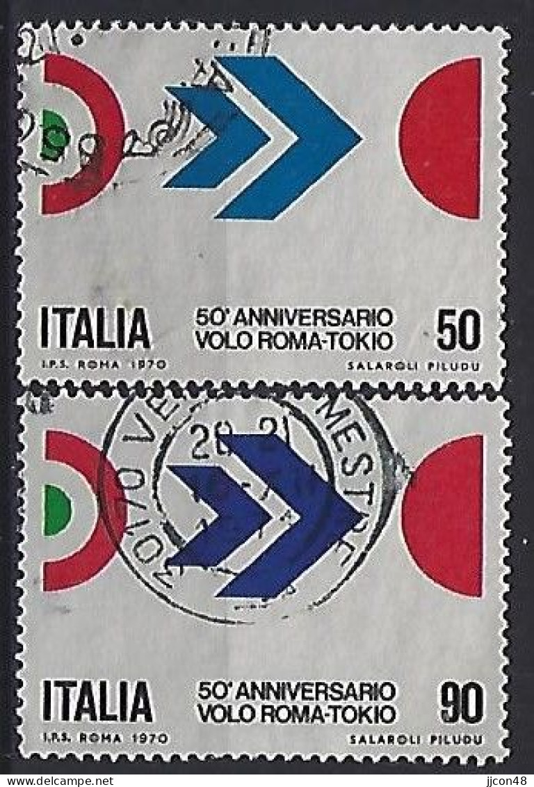 Italy 1970  50 Jahrestag Des Erstfluges Rom-Tokio  (o) Mi.1307-1308 - 1961-70: Afgestempeld