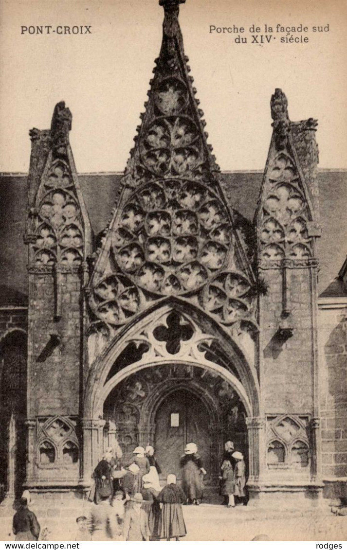 29 , Cpa  PONT CROIX , Porche De La Façade Sud Du XIVè Siècle  (12967.V24) - Pont-Croix