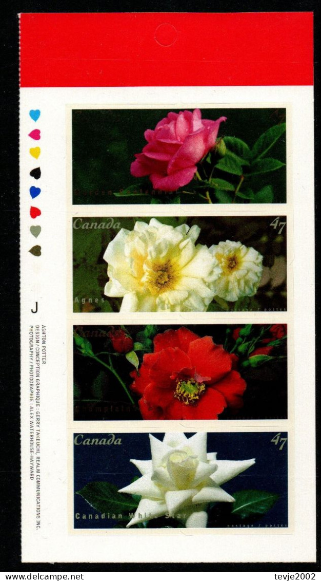 Kanada Canada 2001 - Mi.Nr. 1999 - 2002 - Postfrisch MNH - Blumen Flowers Rosen Roses - Rose