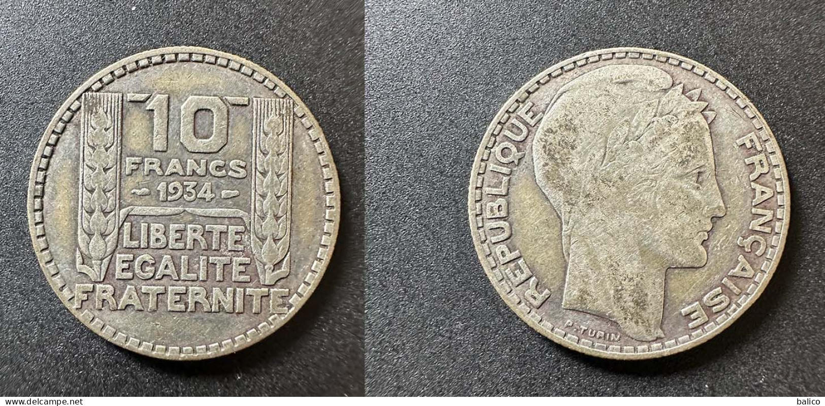 10 Francs Turin 1934 - Argent - Réf, M 9 - 10 Francs