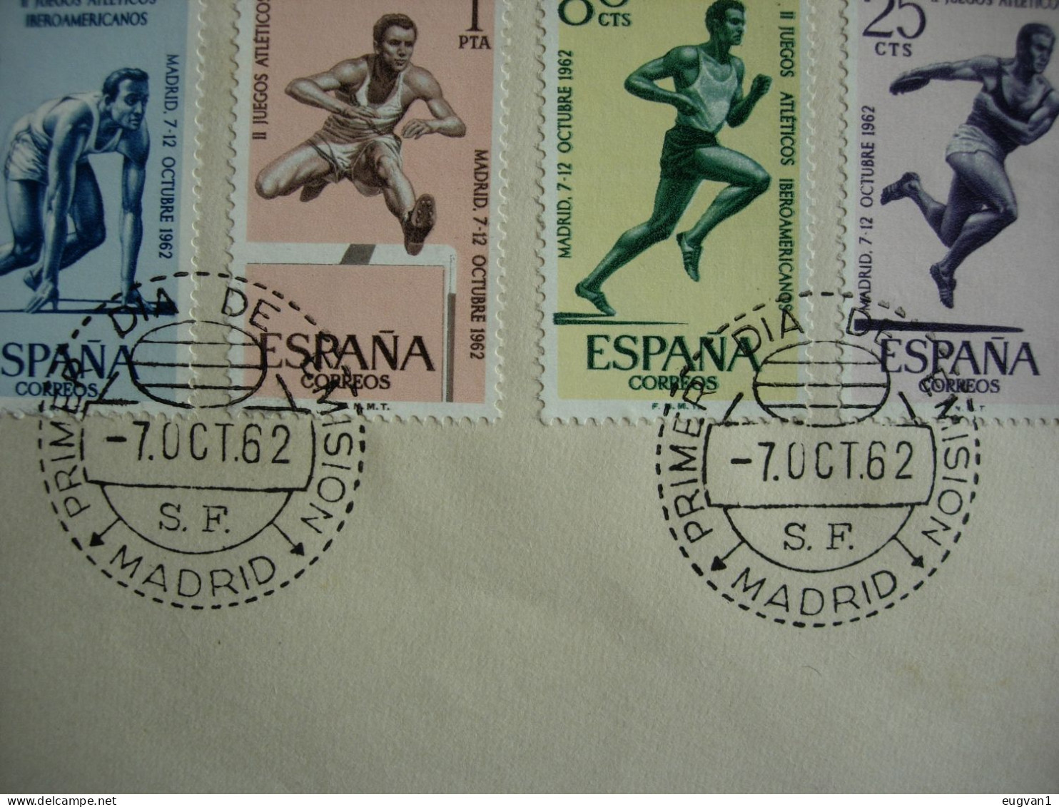 Espagne.1121/24. Jeux Athéltiques Libéroamér. Cachet 1er Jour 7.10.1962 - Atletica
