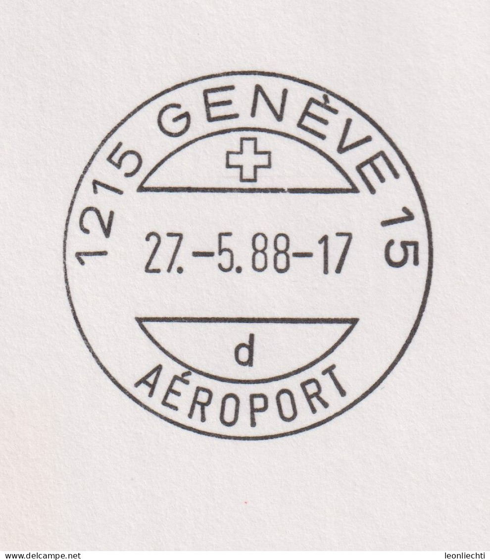 1988 R-Brief, Sonderflug Agno-Ginevra, FraMA +Zum: F49, Mi:1369, ⵙ 6982 Agno - Affranchissements Mécaniques