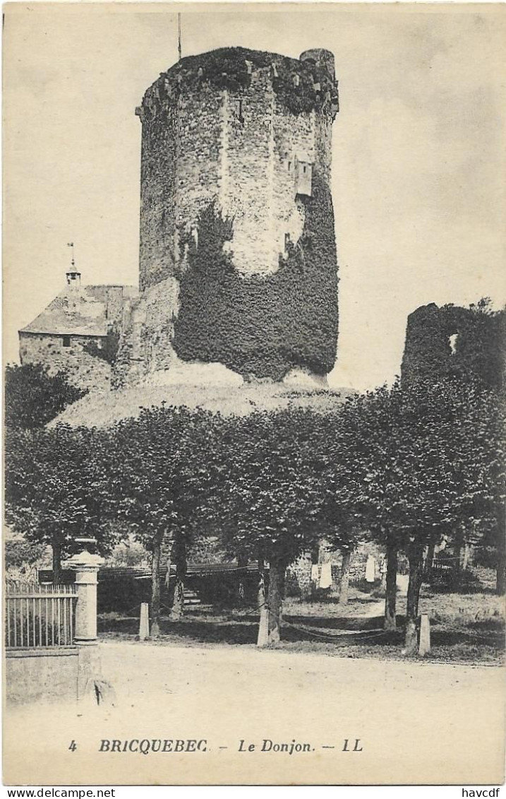 CPA - édit. LL - 4 - BRICQUEBEC - Le Donjon - Bricquebec