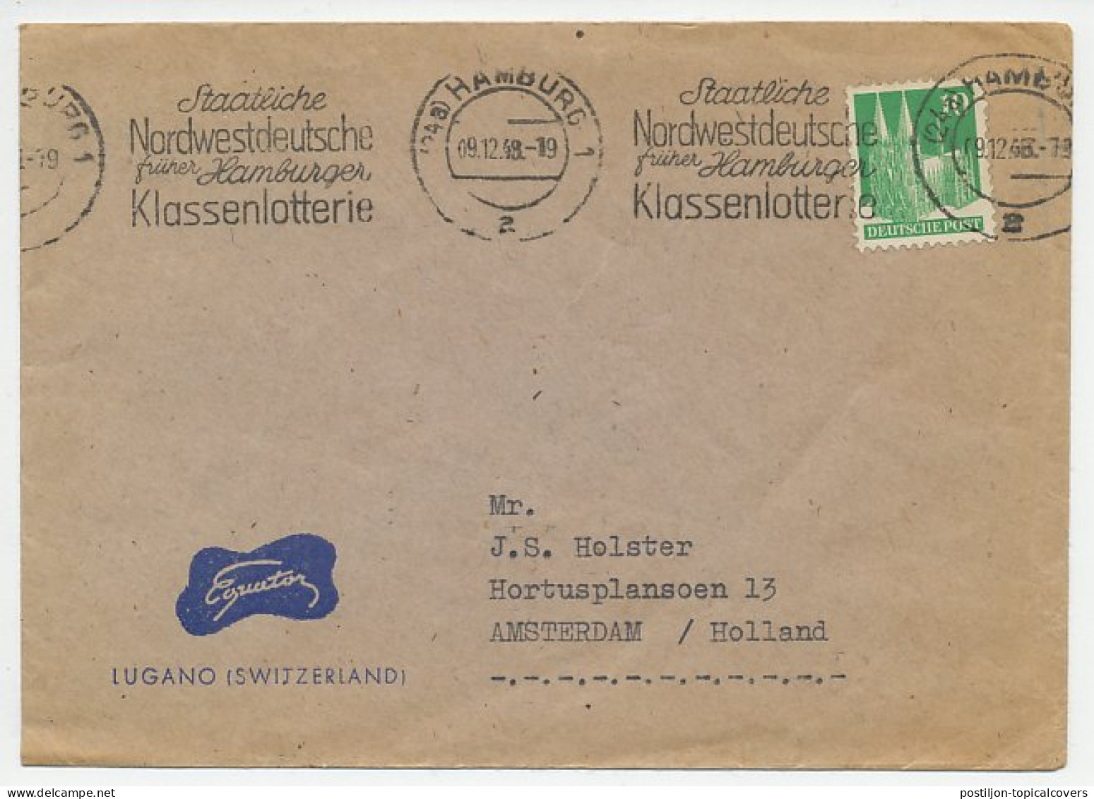 Cover / Postmark Germany 1948 Lottery - Zonder Classificatie