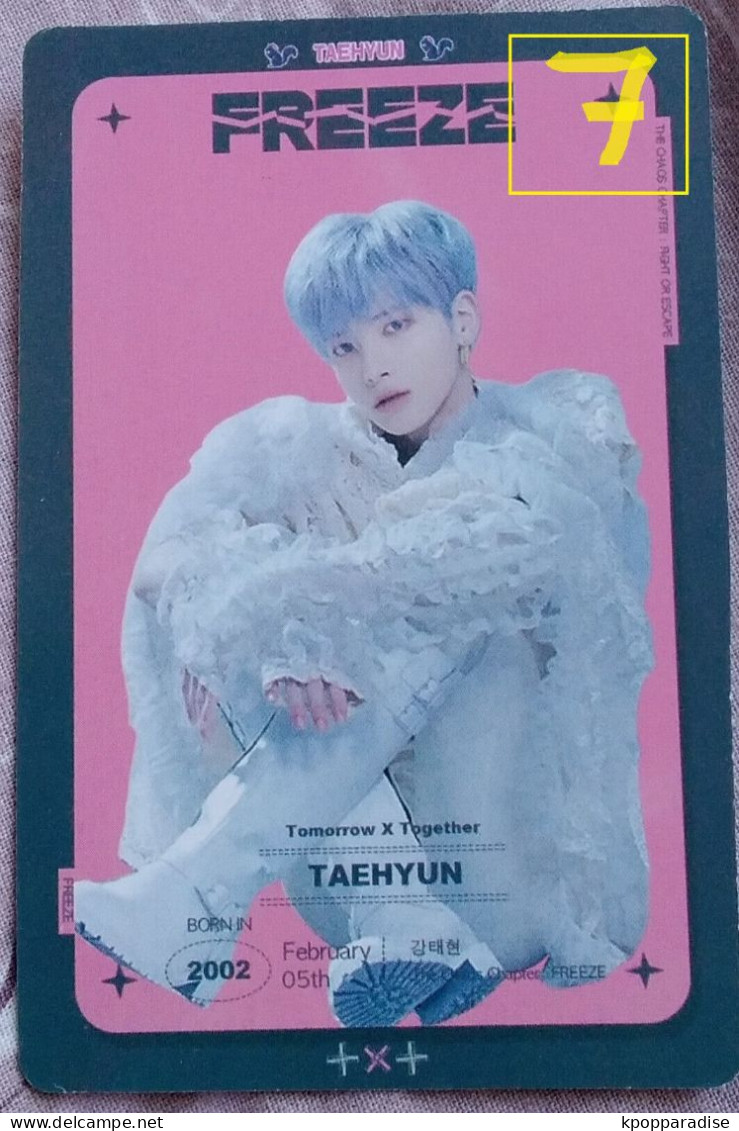 Photocard K POP au choix TXT  Freeze  Taehyun