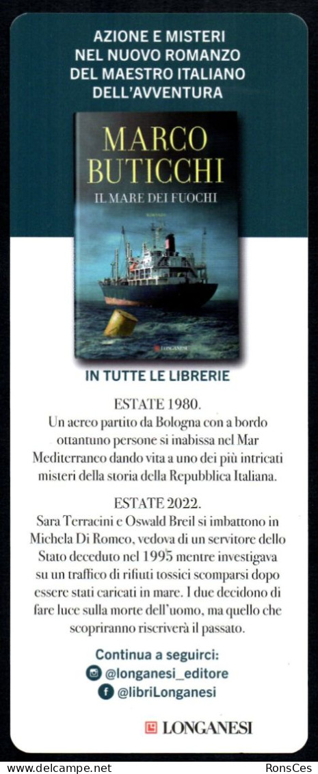 LITERATURE / BOOKS ITALIA - SEGNALIBRO / BOOKMARK LONGANESI - BUTICCHI: IL MARE DEI FUOCHI / CLIVE CUSSLER - I - Lesezeichen