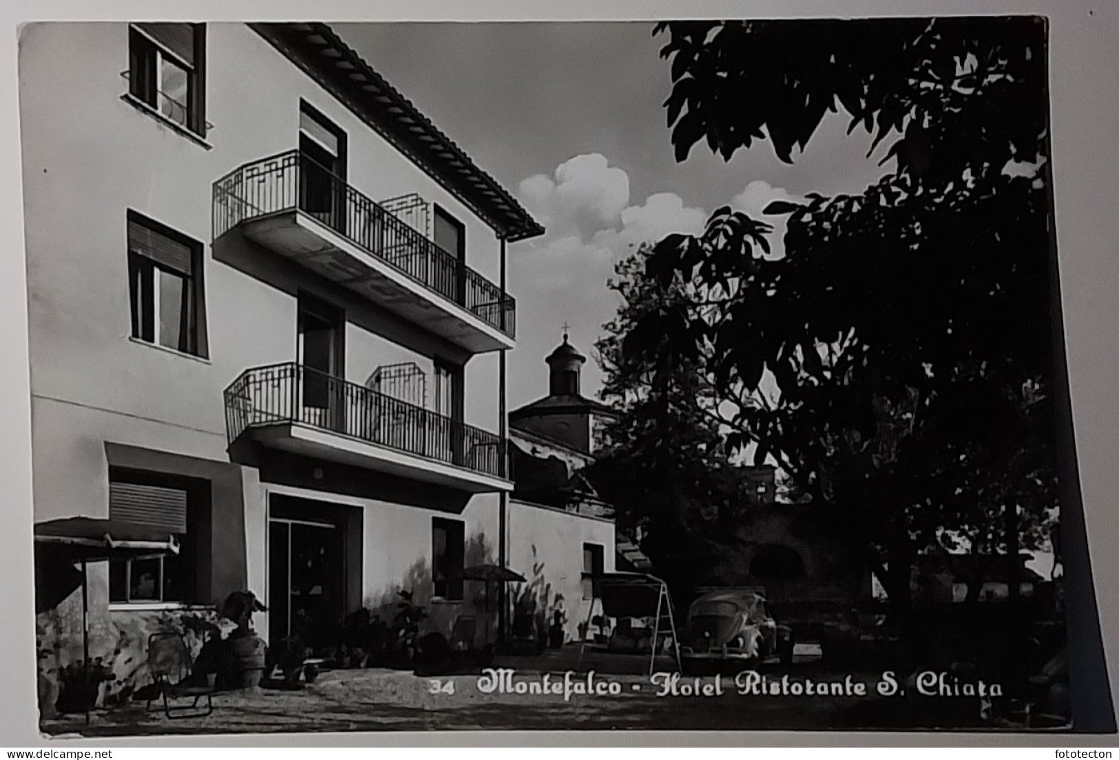 Montefalco - Hotel Ristorante Santa Chiara - Auto Beatle Car Voiture Scarabeo VW - Non Viaggiata - Perugia