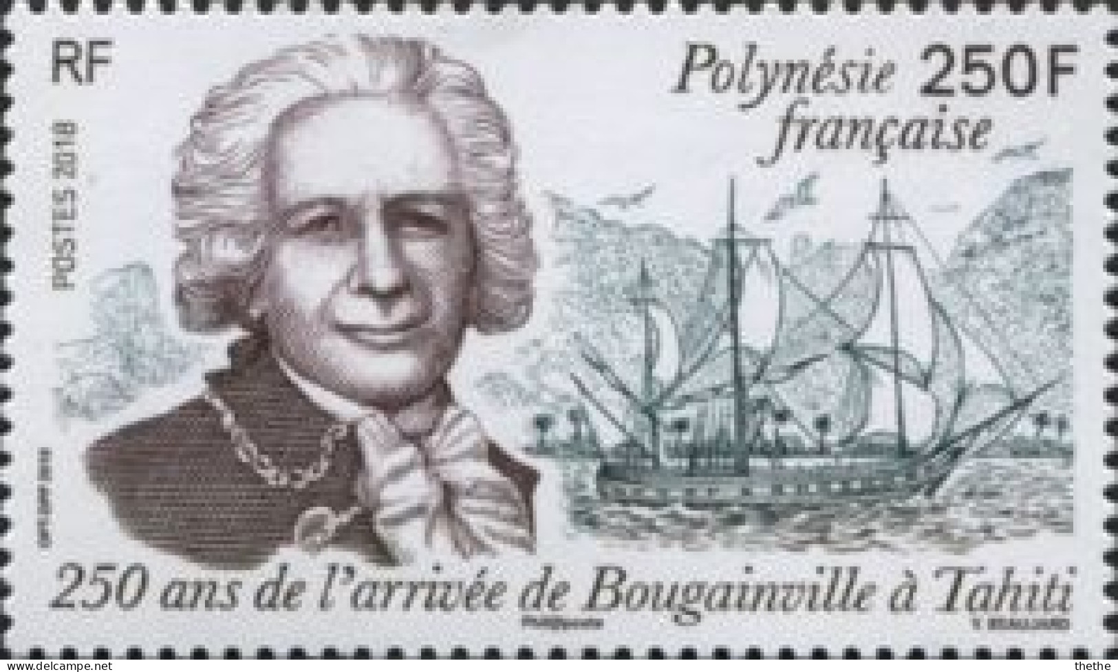 POLYNESIE -  250e Anniversaire De L'arrivée De Bougainville à Tahiti - Unused Stamps