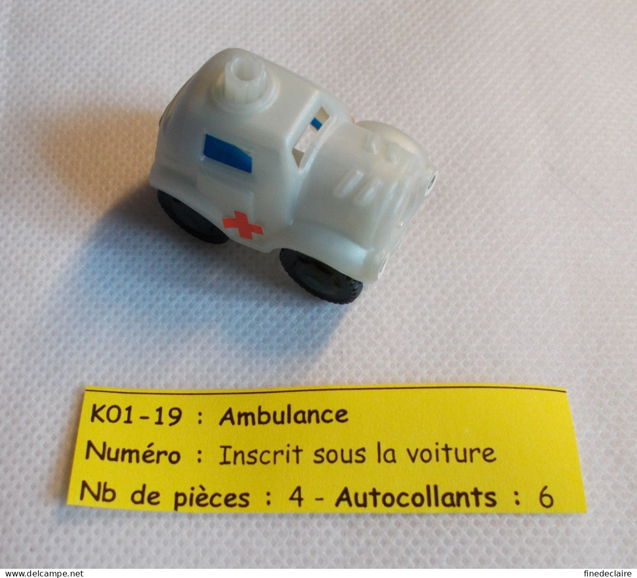 Kinder - Caméra Ambulance - K01- 19 - Sans BPZ - Mountables