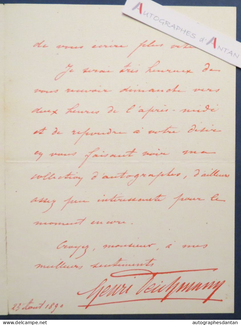 ● L.A.S 1890 Henri TEICHMANN - Nancy 12 Rue De Malzéville - Lettre Autographe - Schriftsteller