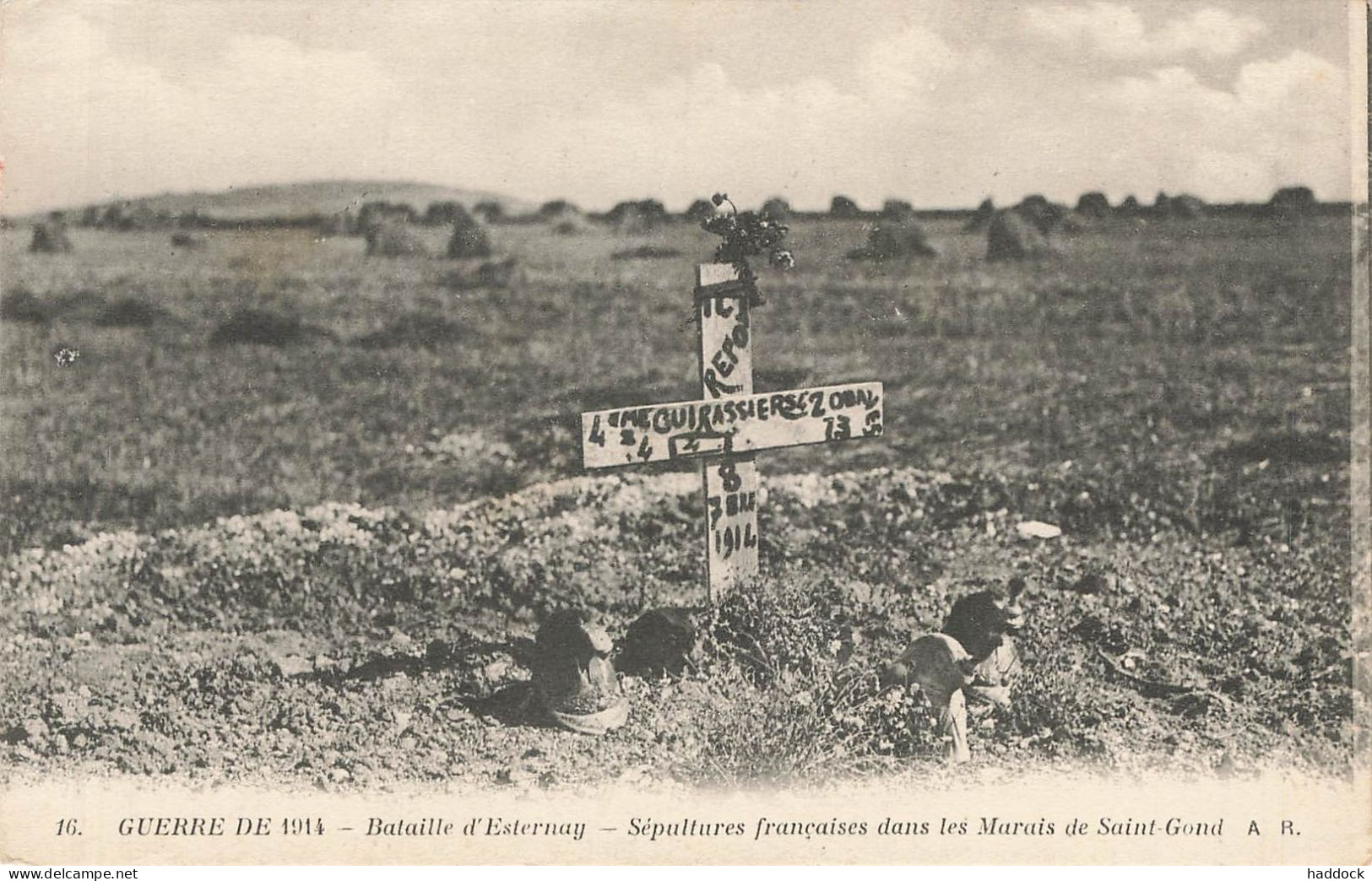 ESTERNAY : GUERRE DE 1914 - BATAILLE D'ESTERNAY - SEPULTURES FRANCAISES DANS LES MARAIS DE SAINT GOND - Esternay