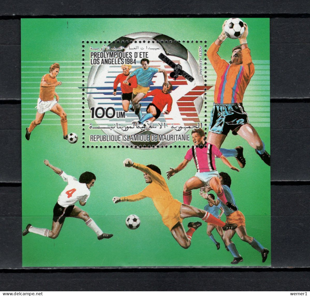 Mauritania 1983 Football Soccer, Olympic Games Los Angeles, Space S/s MNH - Unused Stamps