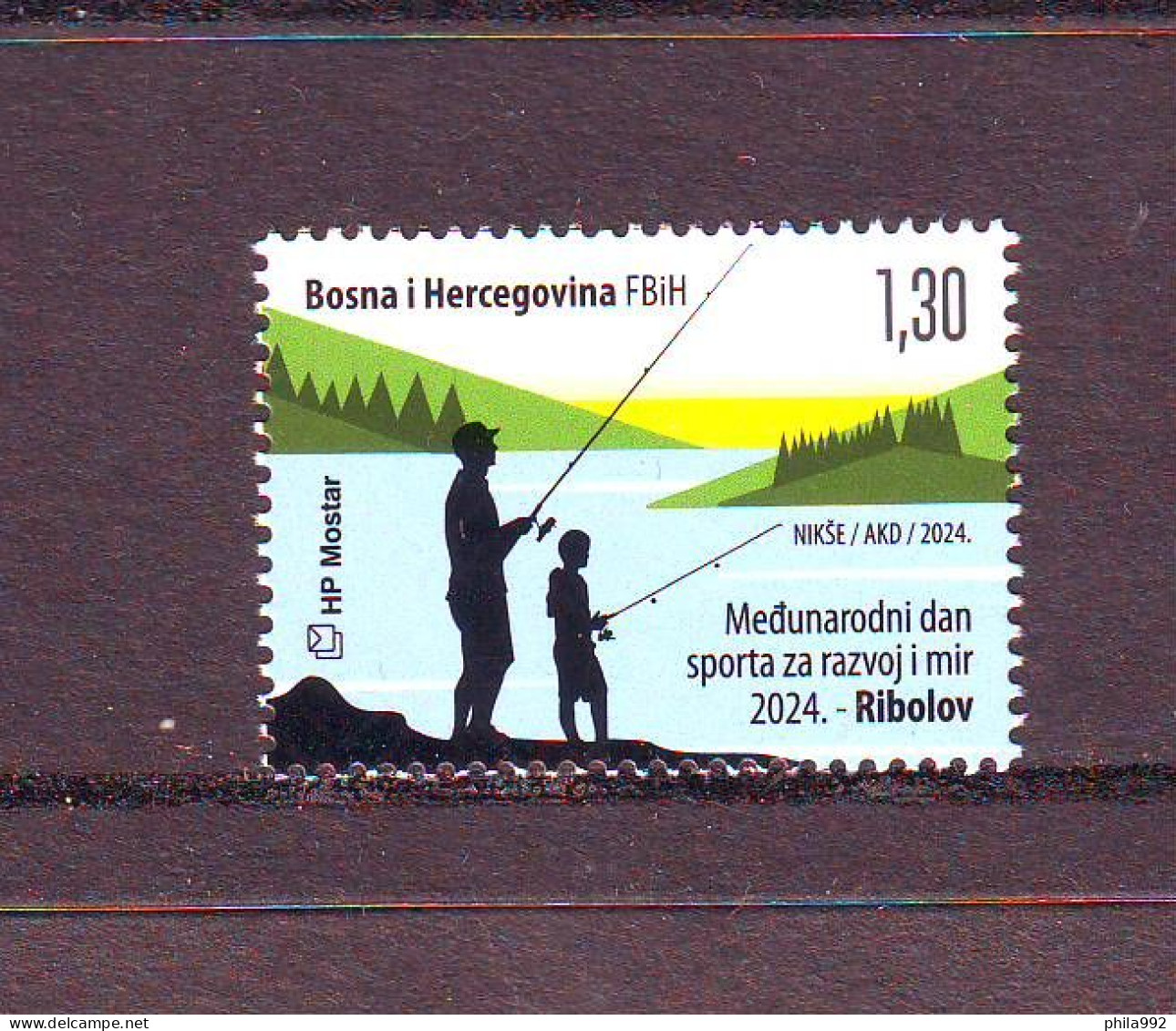 Bosnia: HP Mostar International Day Of Sports - Fishing MNH - Bosnia And Herzegovina