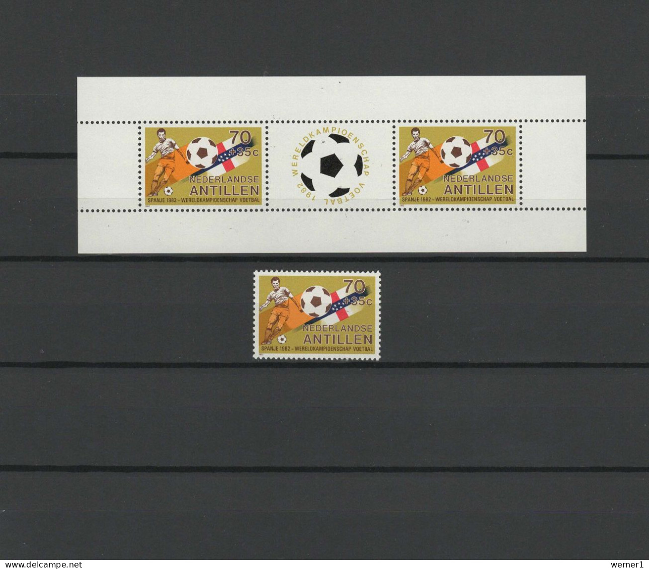 Netherlands Antilles 1982 Football Soccer World Cup Stamp + S/s MNH - 1982 – Espagne