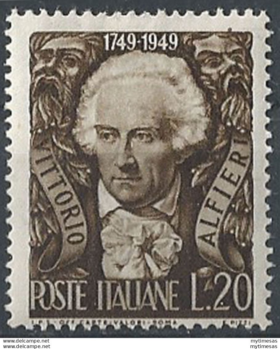 1949 Italia Alfieri MNH Sassone N. 605 - 1946-60: Ungebraucht