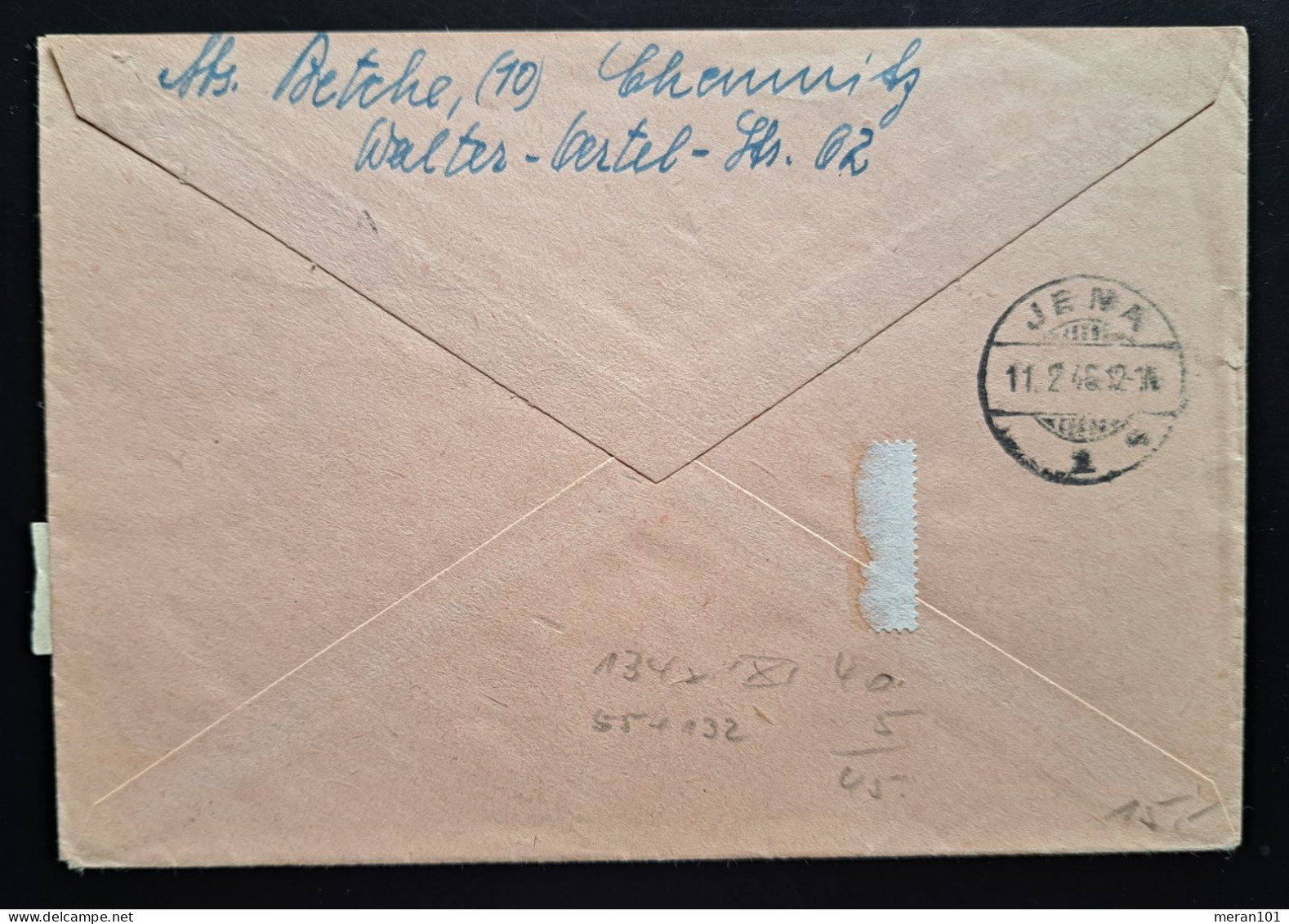West-Sachsen 1946, Nachnahme Reko-Brief Chemnitz Nach Jena MiF - Briefe U. Dokumente
