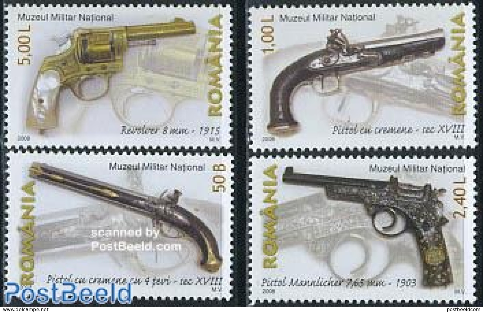 Romania 2008 Military Museum 4v, Mint NH, History - Various - Militarism - Weapons - Art - Museums - Nuovi