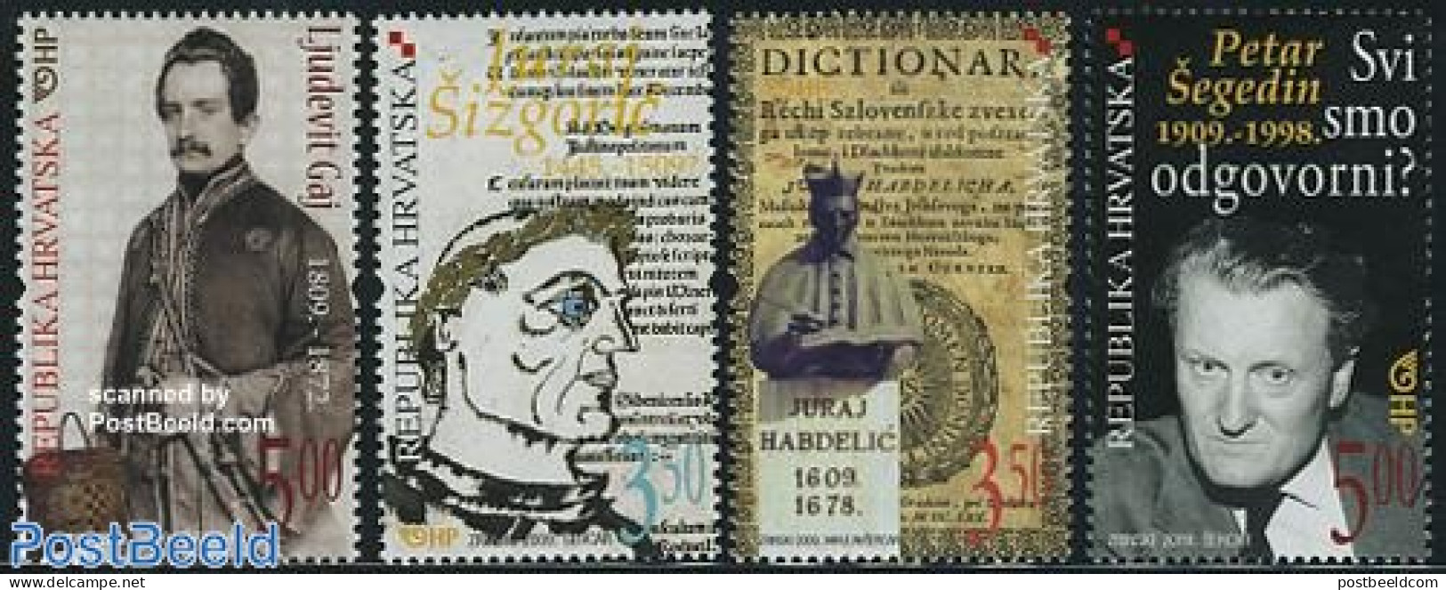 Croatia 2009 Famous Croatians 4v, Mint NH, History - Newspapers & Journalism - Art - Authors - Schriftsteller