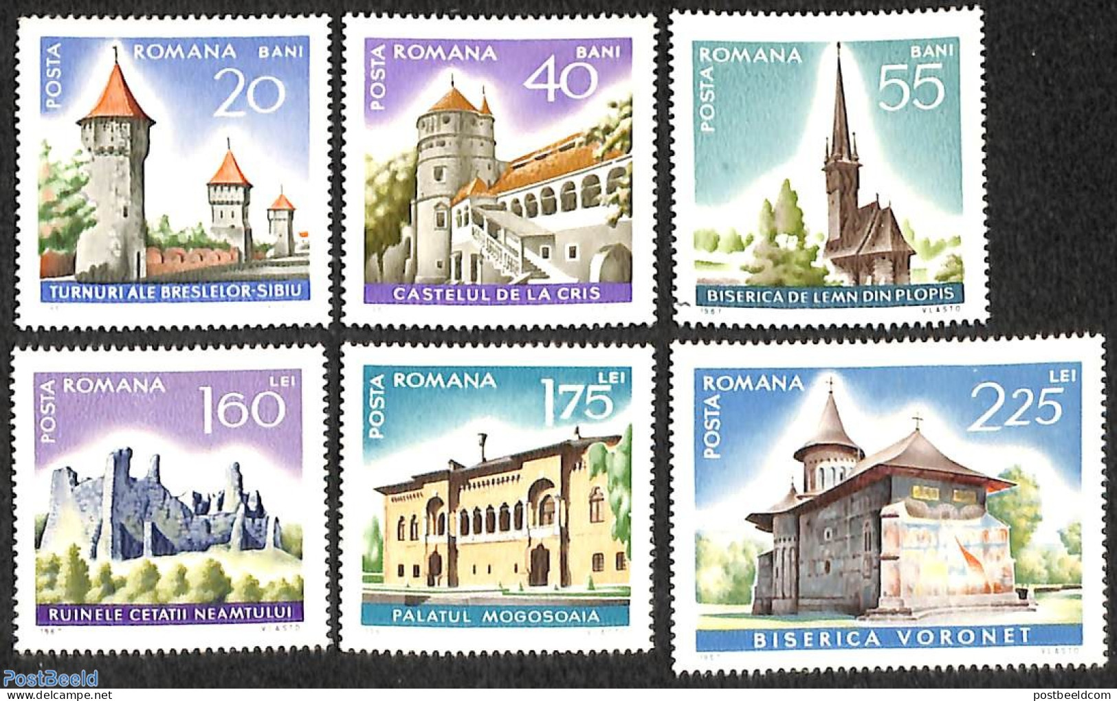 Romania 1967 Historic Buildings 6v, Mint NH, Religion - Churches, Temples, Mosques, Synagogues - Art - Castles & Forti.. - Unused Stamps