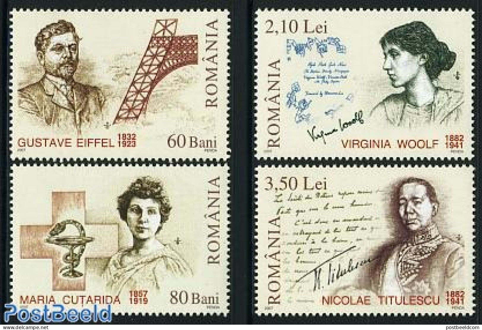 Romania 2007 Famous Persons 4v, Mint NH, Health - Health - Art - Authors - Nuovi